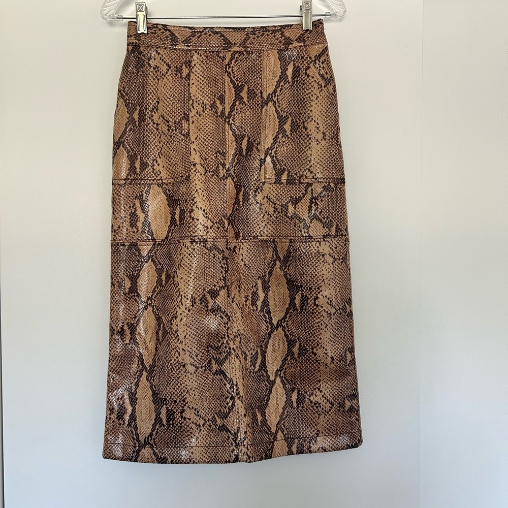 Anthropologie Snakeskin Midi Pencil Skirt Cocktail
